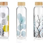 Borraccia in vetro con disegni natura